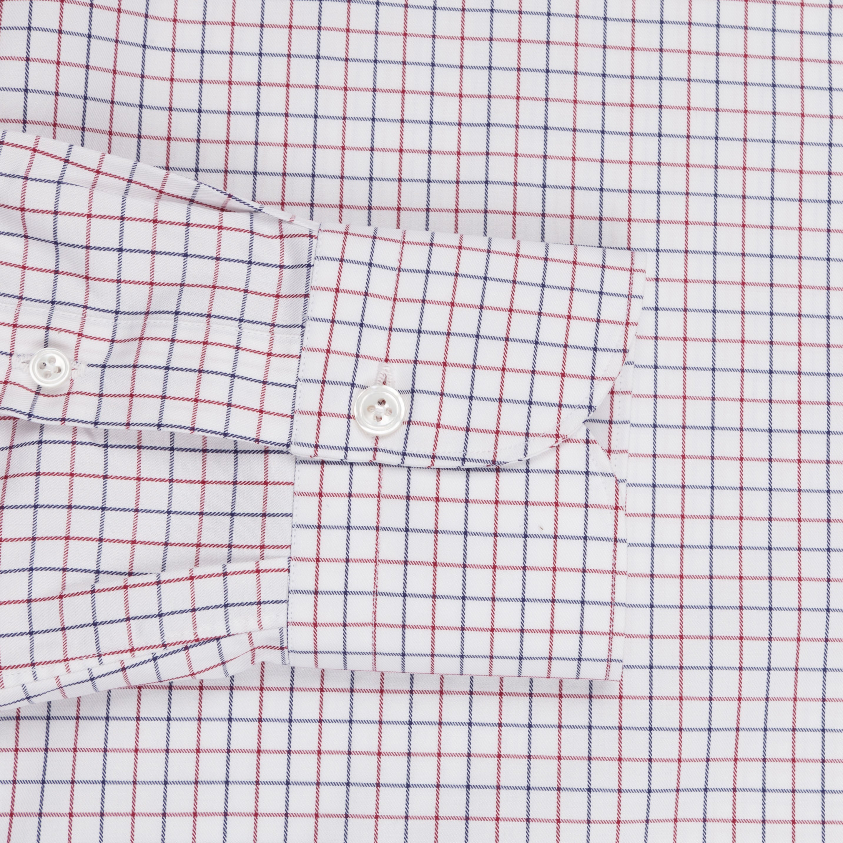 Finamore Milano shirt Collar Lucio Tattersall check navy/bordeaux