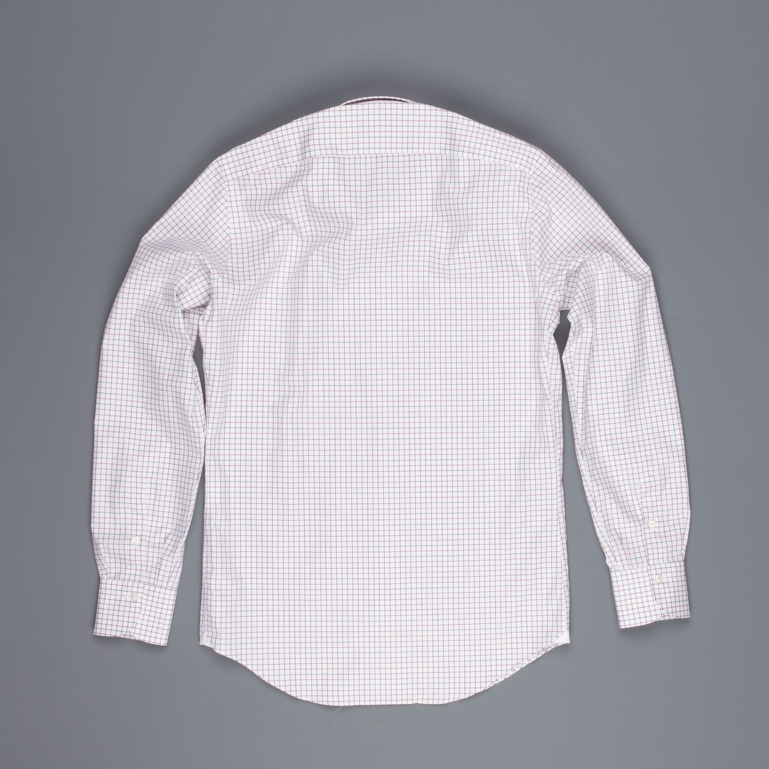 Finamore Milano shirt Collar Lucio Tattersall check navy/bordeaux