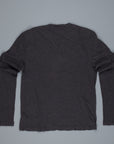 James Perse Refined melange V neck Henley heather Charcoal