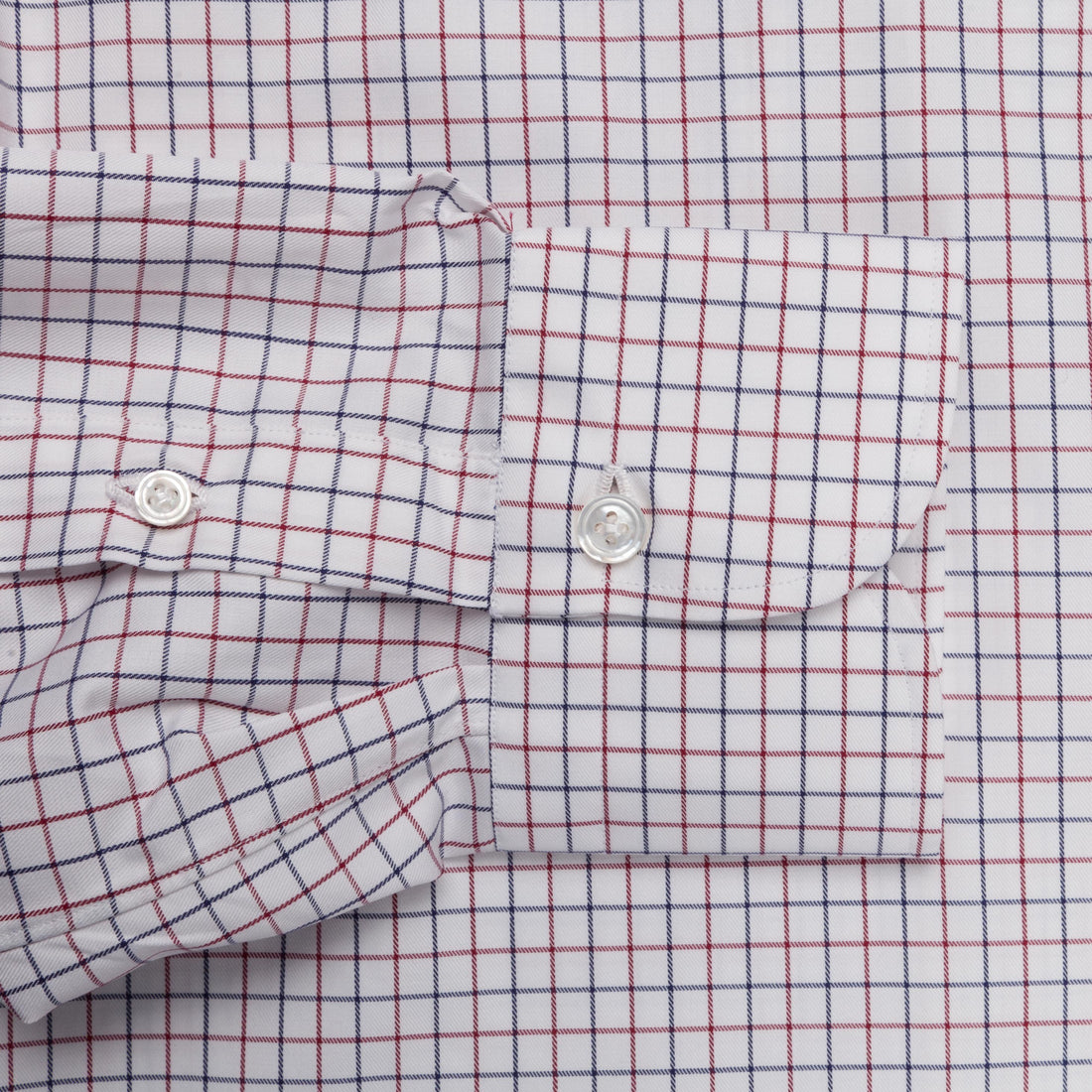 Finamore Napoli shirt Collar Lucio Tattersall check navy/bordeaux
