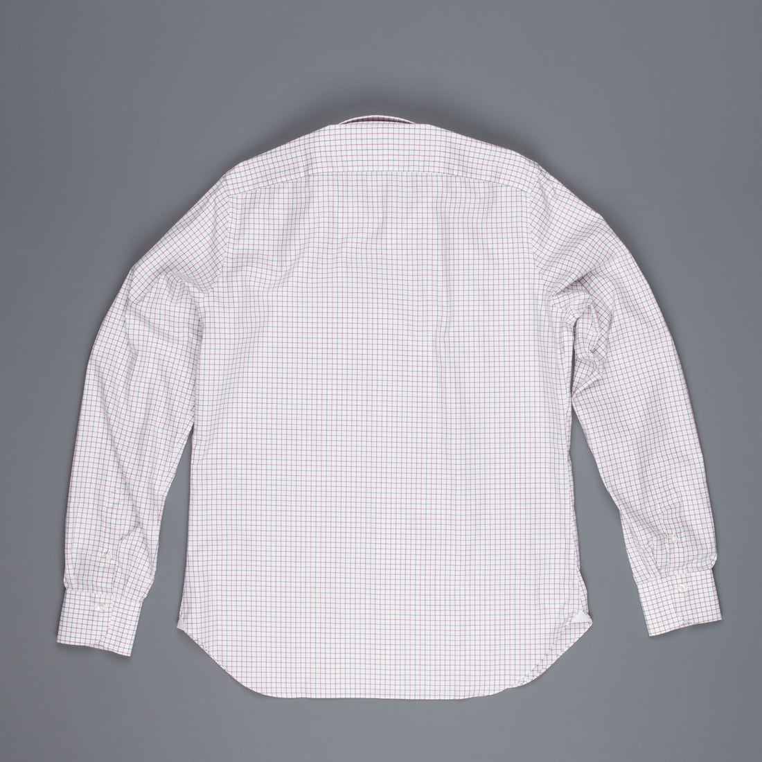 Finamore Napoli shirt Collar Lucio Tattersall check navy/bordeaux