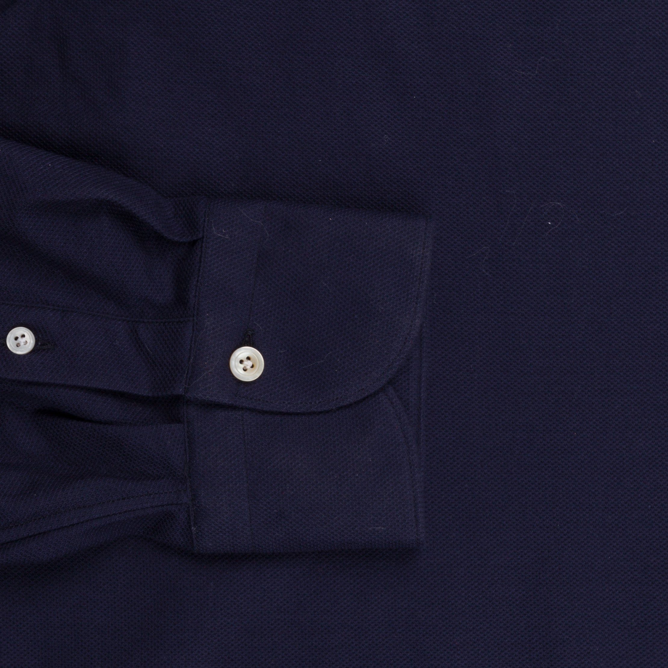 Finamore Ottawa Shirt Sergio Collar Stretch Piquet Navy