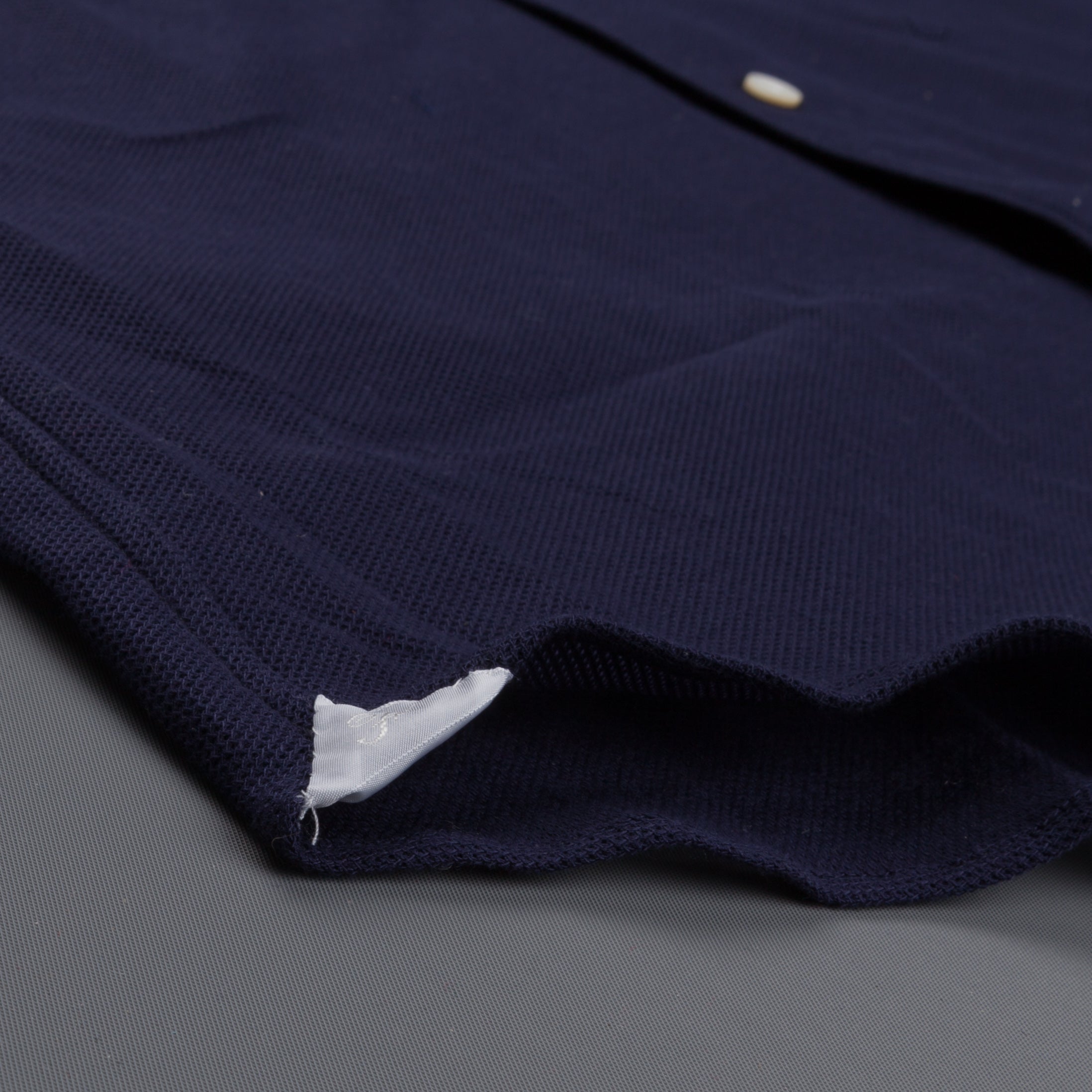 Finamore Toronto shirt Sergio collar in fine jersey pique Navy