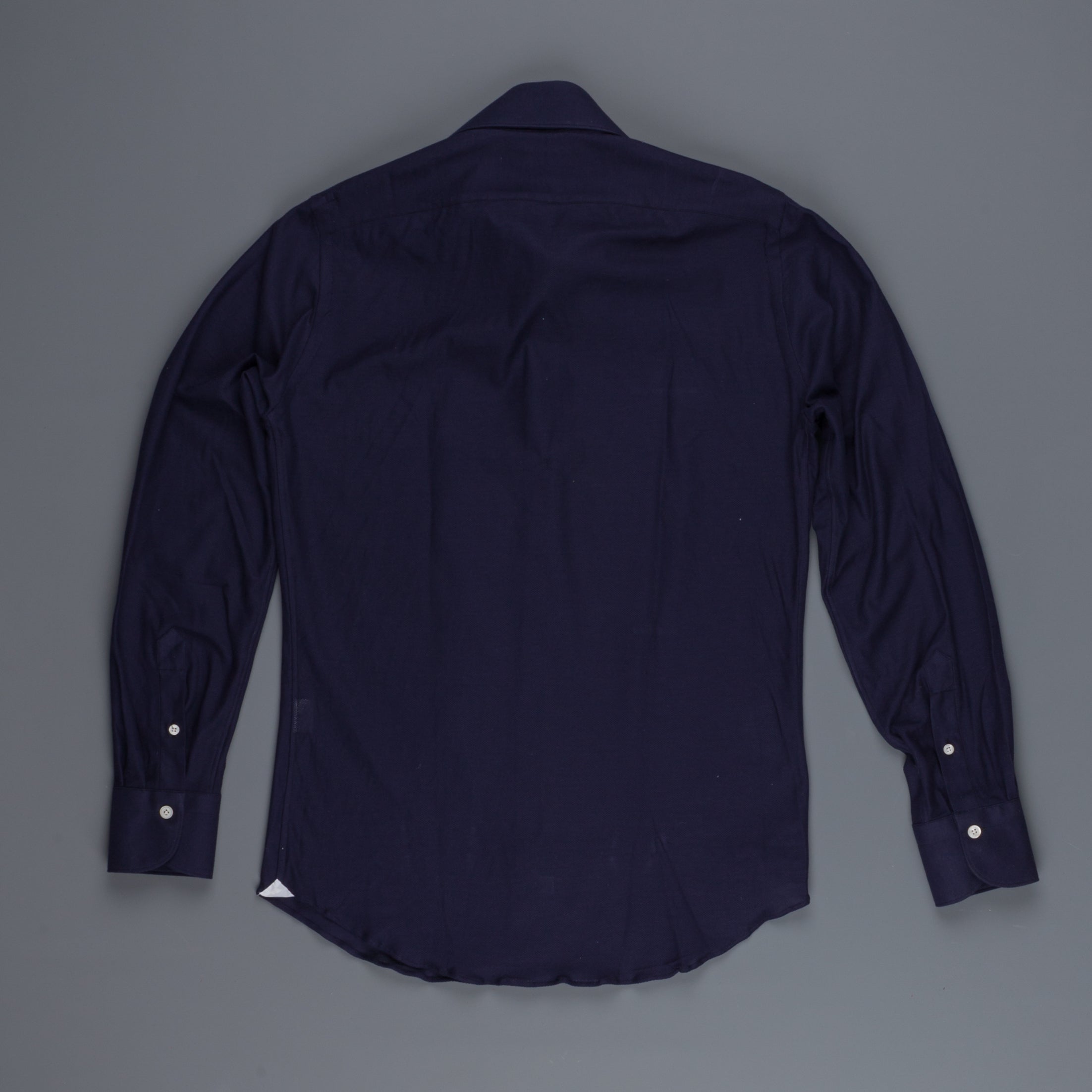 Finamore Toronto shirt Sergio collar in fine jersey pique Navy