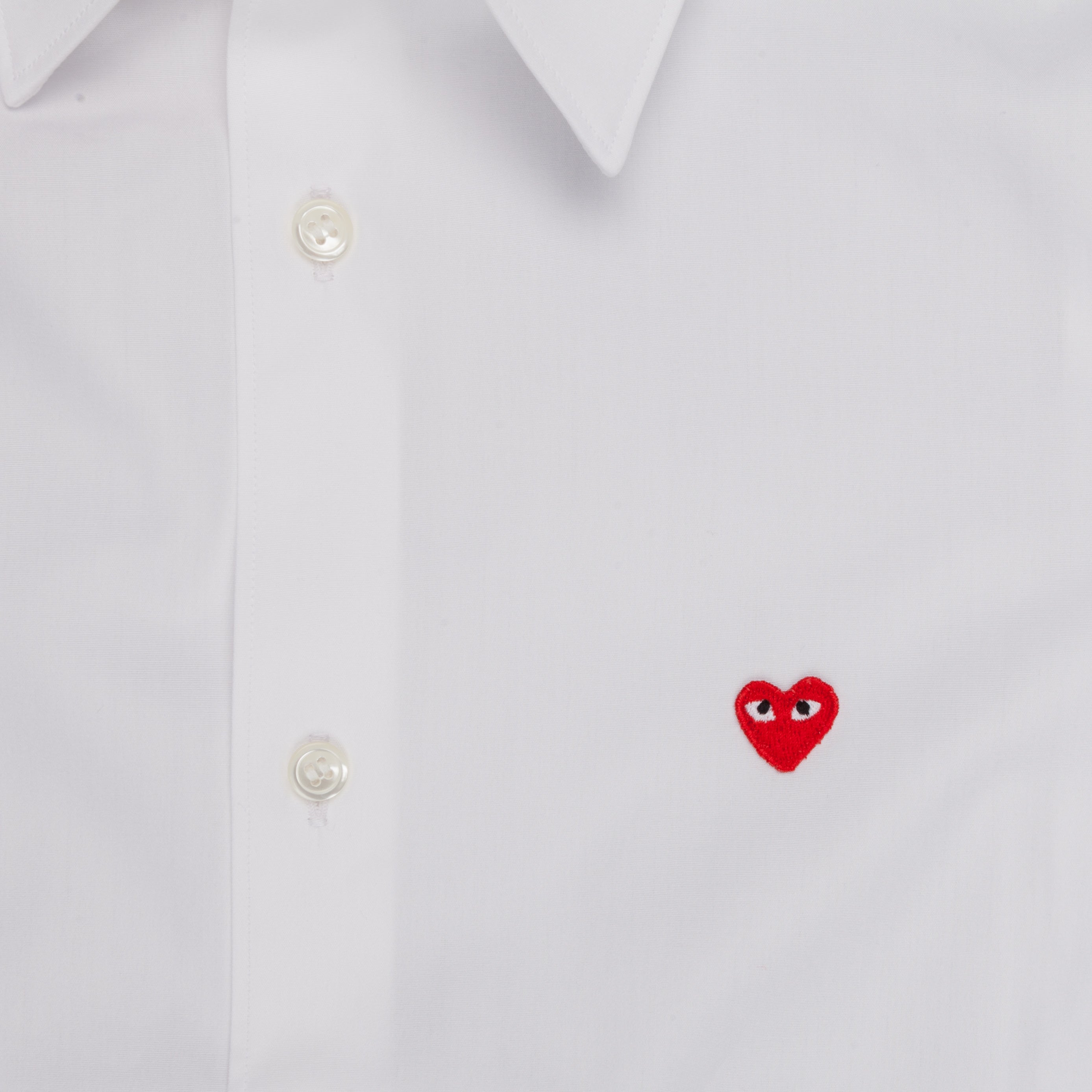Comme des Garçons PLAY white shirt small red heart