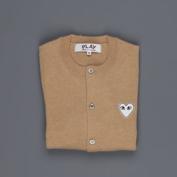 Comme des Garçons PLAY Woman cardigan beige white heart