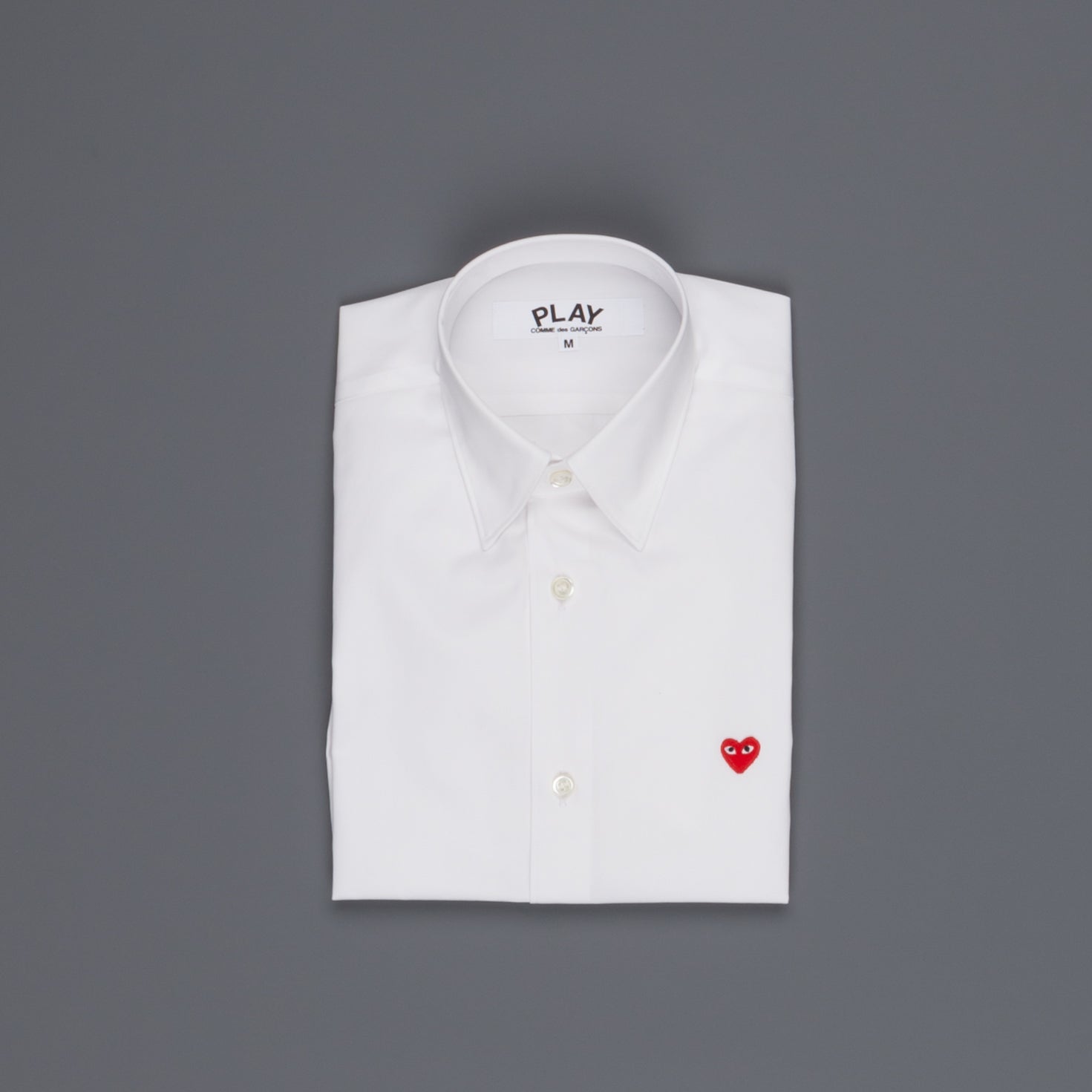 Comme des Garçons PLAY Woman white shirt small red heart