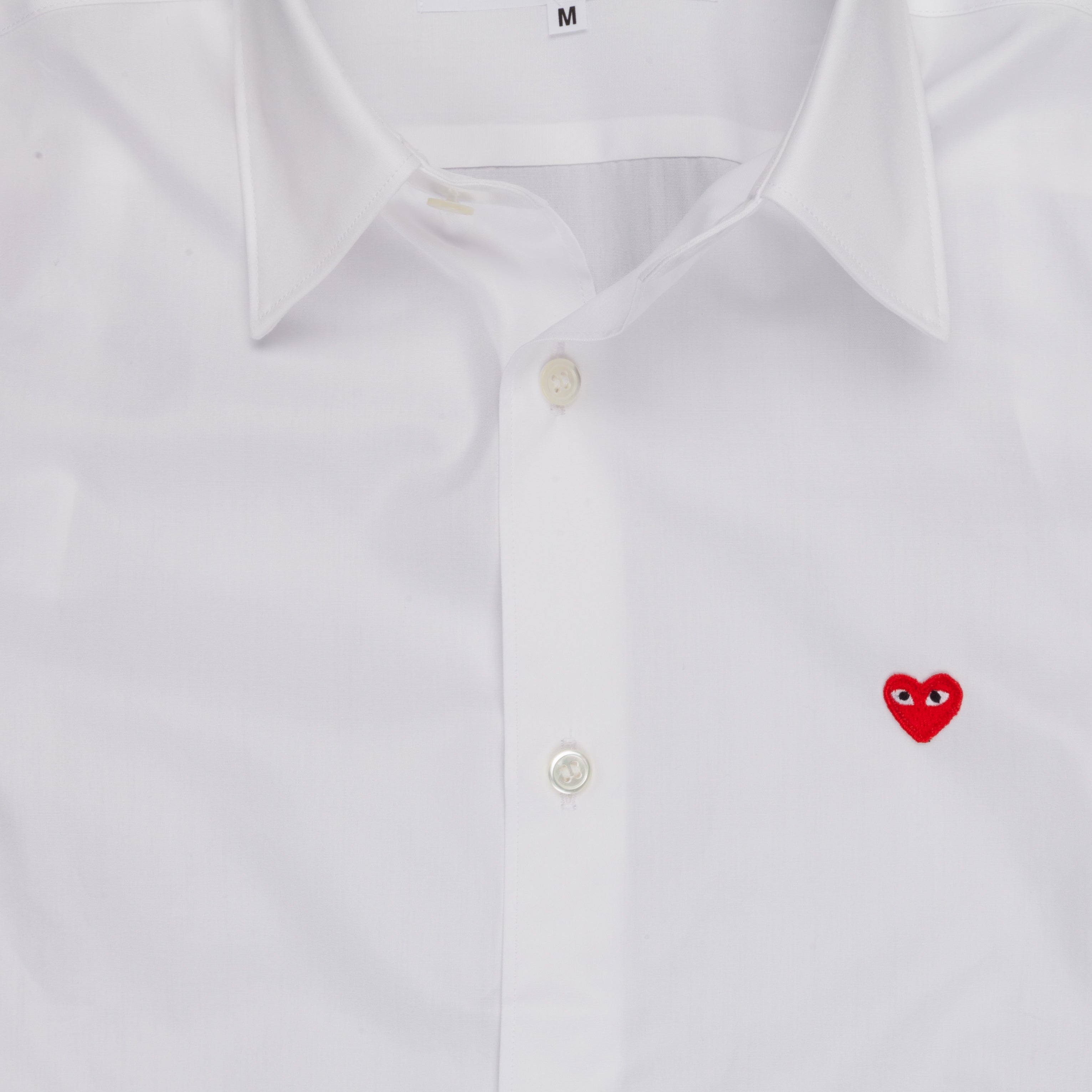 Comme des Garçons PLAY Woman white shirt small red heart