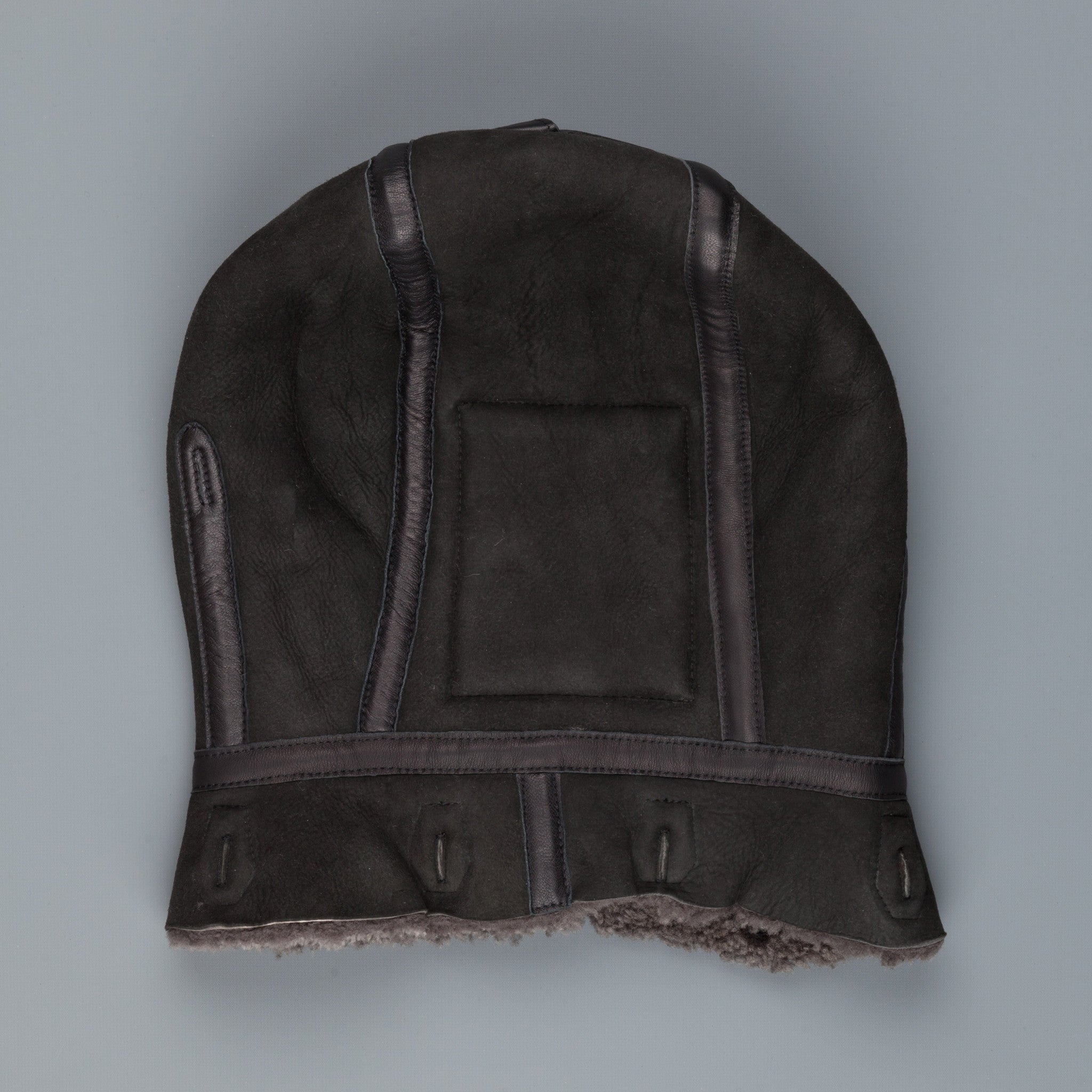 Ten C shearling hood dark grey