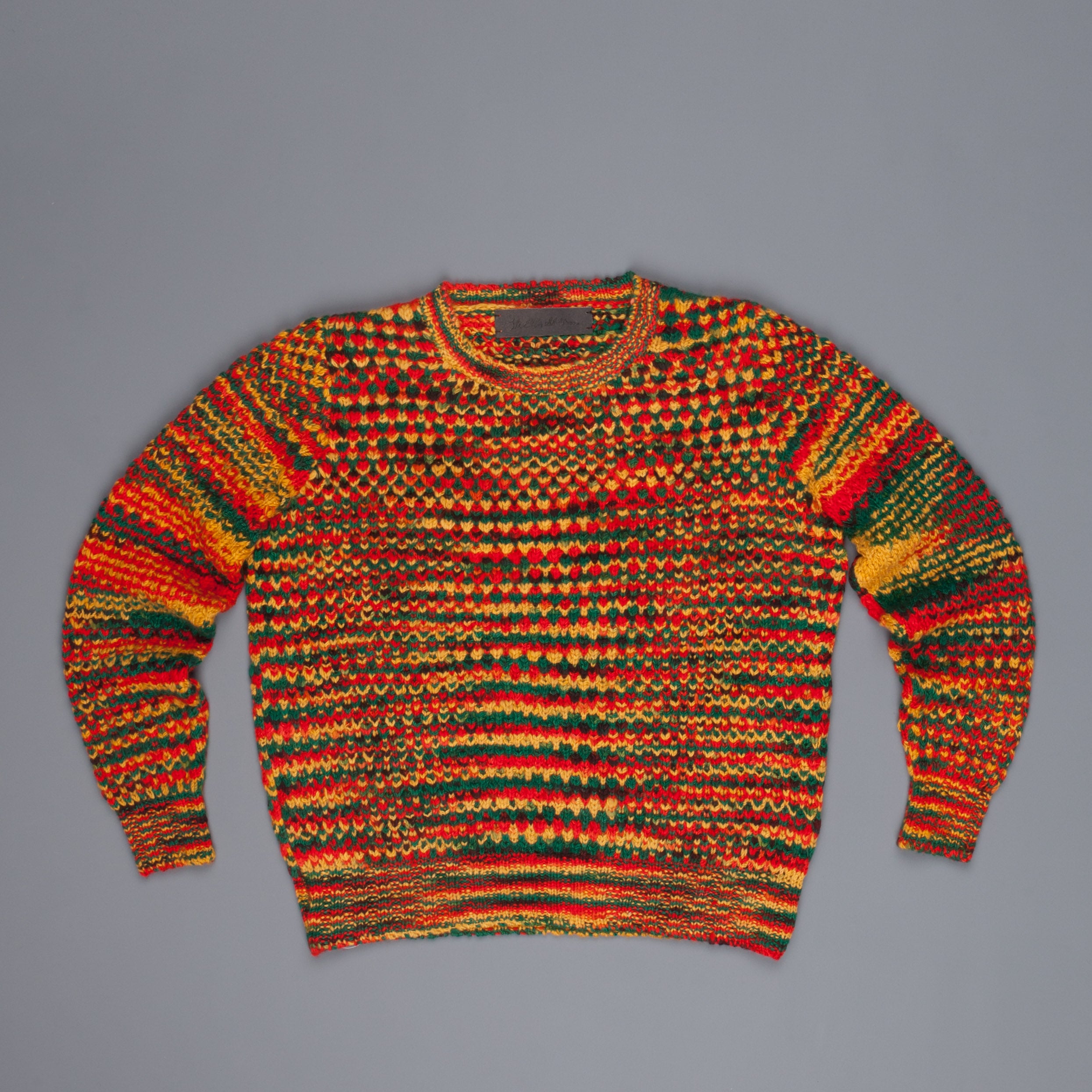 The Elder Statesman 100% cashmere tuck pop crew Rasta