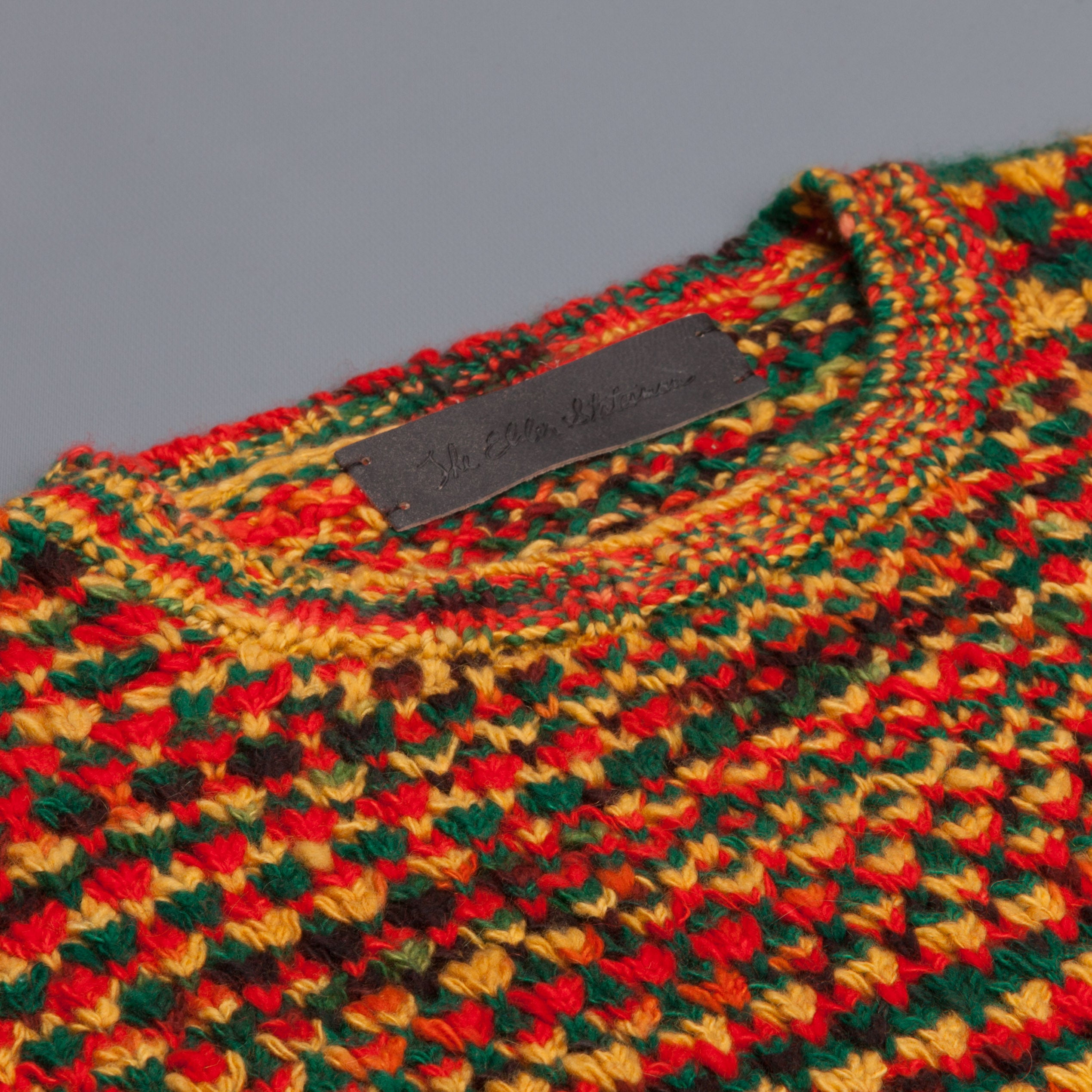 The Elder Statesman 100% cashmere tuck pop crew Rasta