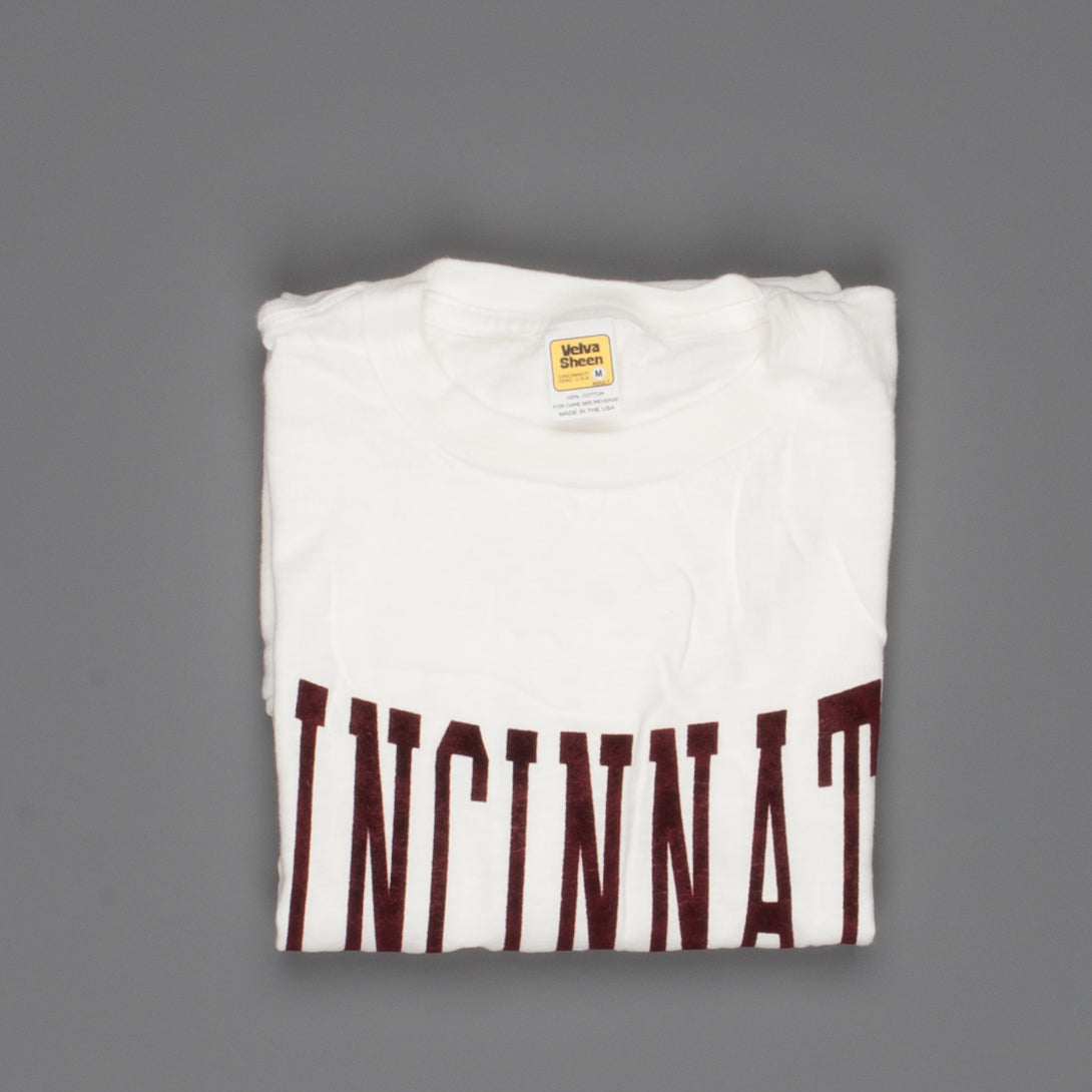 Velva Sheen SS Crew Neck "Cincinnati" Print in White
