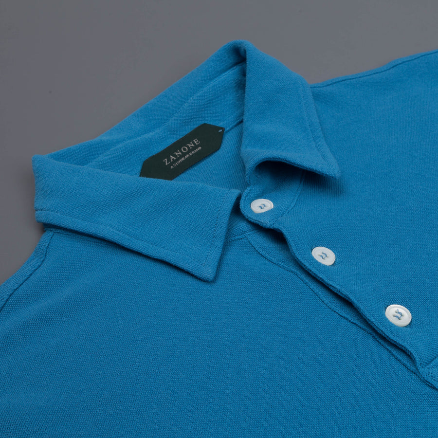 Zanone ML Polo Ice Piquet Azuro Frans Boone Store Exclusive