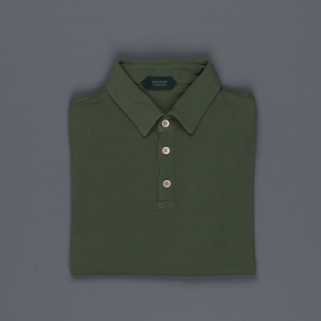 Zanone ML Polo Ice Piquet Oliva Frans Boone Store Exclusive