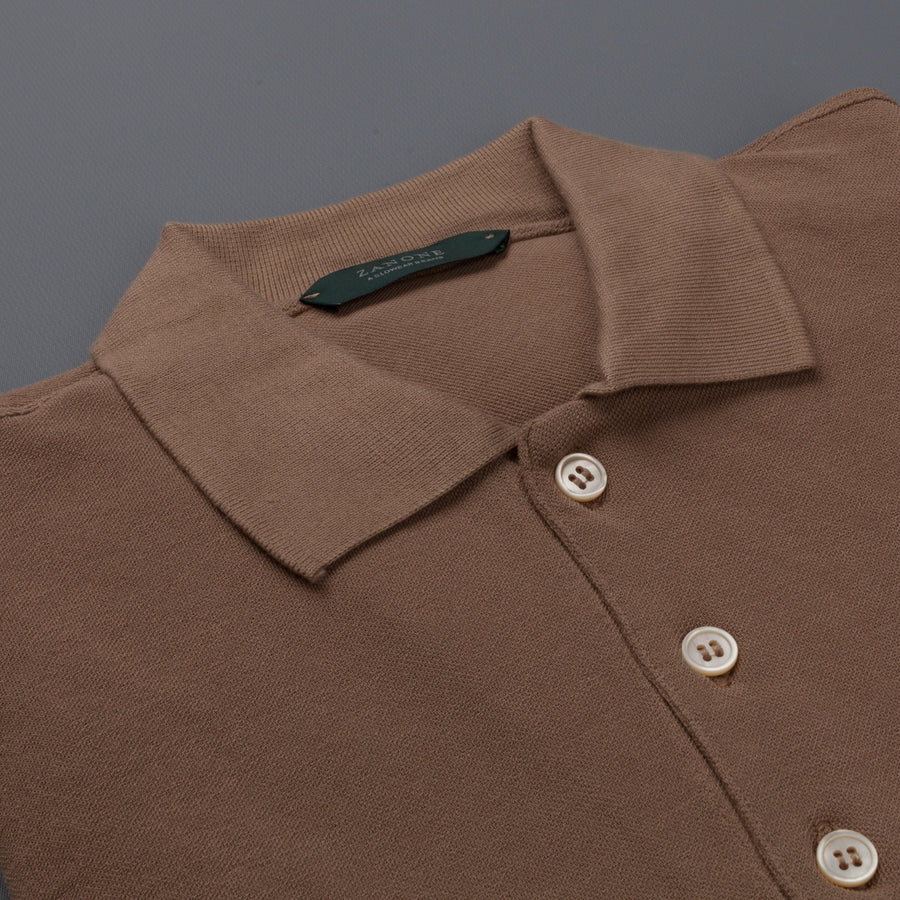 Zanone Polo Coste Ice Piquet Beige Medio